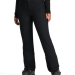 Obermeyer Women's Malta Insulated Pant 2025 - Black snow pants with zippered pockets and adjustable cuffs.