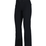 Obermeyer Women's Malta Insulated Pant 2025 - Black snow pants with zippered pockets and adjustable cuffs.