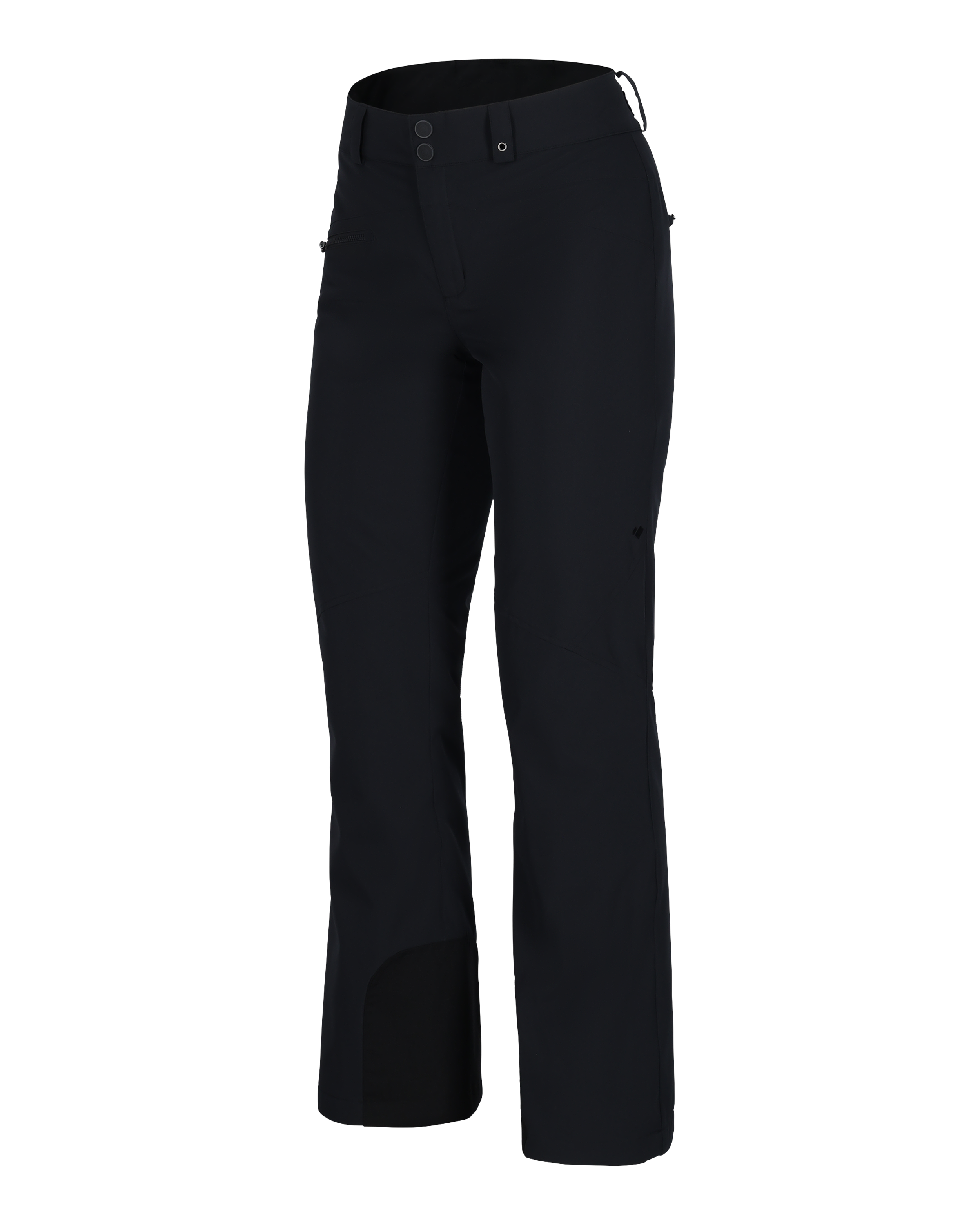 Obermeyer Women's Malta Insulated Pant 2025 - Black snow pants with zippered pockets and adjustable cuffs.