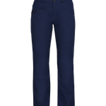 Obermeyer Women's Malta Insulated Pant 2025 - Dark blue insulated ski pants with zippered pockets and a belt loop on the waistband.