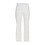 Obermeyer Women's Cloud Nine Insulated Pant 2025 - White insulated ski pants with a zipper fly and two zippered pockets on the sides.