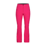 Obermeyer Women's Cloud Nine Insulated Pant 2025 - A pair of bright pink ski pants with zippered pockets and a black zipper down the front.
