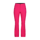 Obermeyer Women's Cloud Nine Insulated Pant 2025 - A pair of bright pink ski pants with zippered pockets and a black zipper down the front.