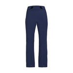 Obermeyer Women's Cloud Nine Insulated Pant 2025 - A pair of navy blue ski pants with black accents and a zippered pocket on the side.