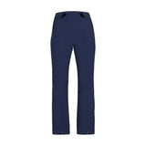 Obermeyer Women's Cloud Nine Insulated Pant 2025 - A pair of navy blue ski pants with black accents and a zippered pocket on the side.