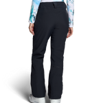 Black insulated ski pants, full-length with pockets and structured waistband