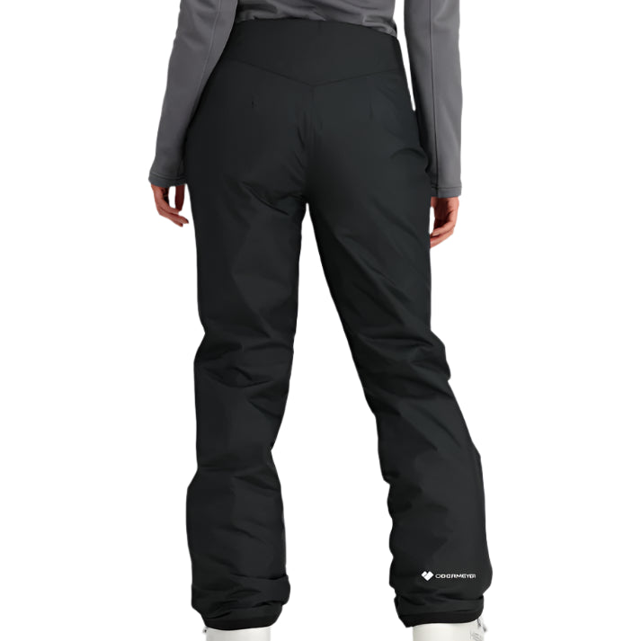 Obermeyer Women's Sugarbush Insulated Pant 2025 - Black insulated ski pants with a subtle pattern of diagonal stripes on the side seams.