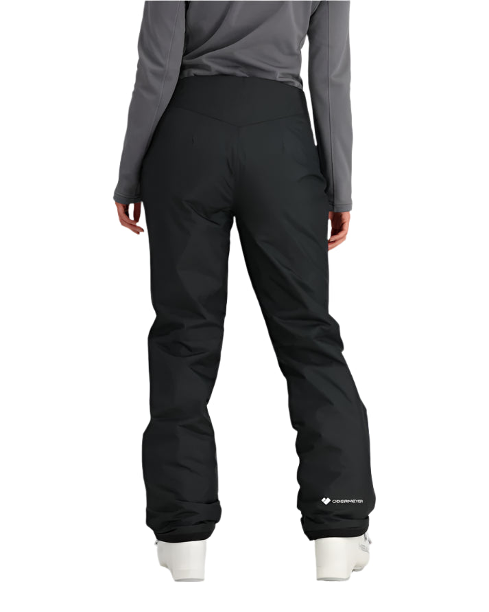Obermeyer Women's Sugarbush Insulated Pant 2025 - Black insulated ski pants with a subtle pattern of diagonal stripes on the side seams.