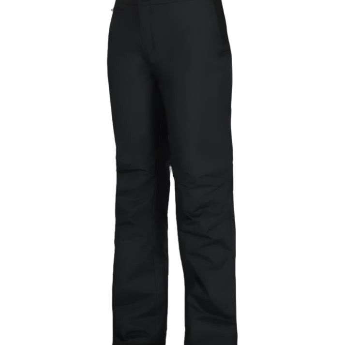 Obermeyer Women's Sugarbush Insulated Pant 2025 - Black insulated ski pants with a subtle pattern of thin white stripes on the lower leg.
