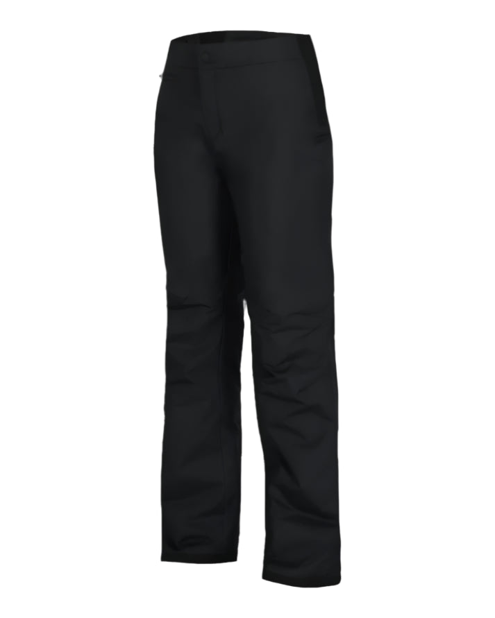 Obermeyer Women's Sugarbush Insulated Pant 2025 - Black insulated ski pants with a subtle pattern of thin white stripes on the lower leg.