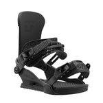 Union Junior's Cadet Pro Snowboard Binding 2025 - A black snowboard binding with a geometric pattern on the straps and a textured footbed.