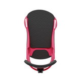 Union Junior's Cadet Pro Snowboard Binding 2025 - A pink snowboard binding with a black textured footbed and white accents on the side straps.