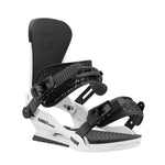 Union Junior's Cadet Pro Snowboard Binding 2025 - A black and white snowboard binding with a geometric pattern on the straps.