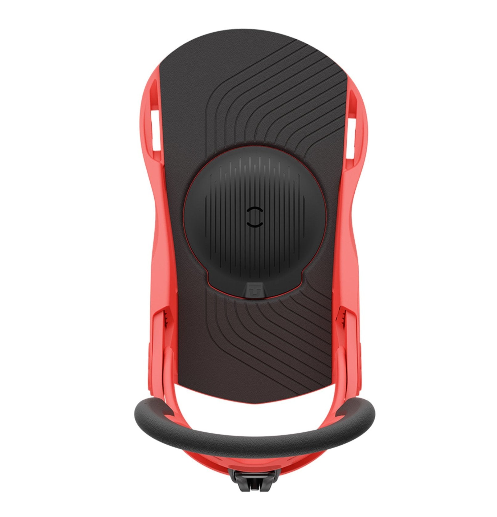 Union Junior's Cadet Snowboard Binding 2025 - A black snowboard binding with a circular logo on top and two small white rectangles on either side.