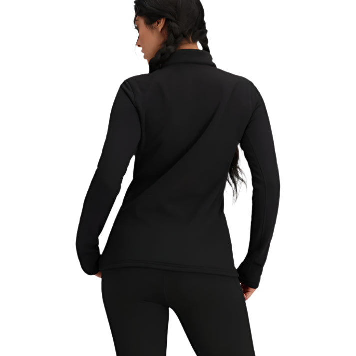 Obermeyer Women's UltraGear 1/4 Zip Top 2025 - Black zippered top with a high collar and long sleeves.