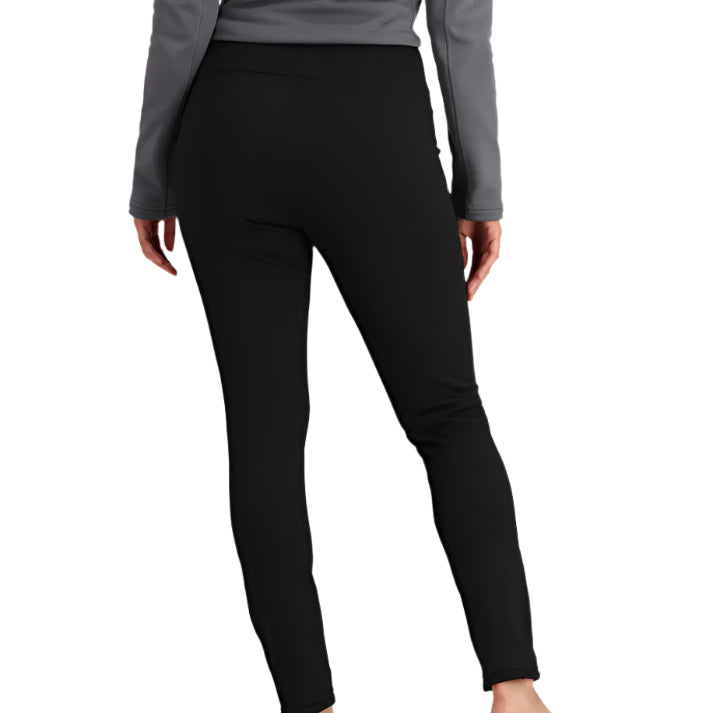 Obermeyer Women's UltraGear Bottom 2025 - Black leggings with a subtle white pattern on the left thigh.