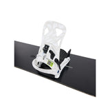 Burton - Step On binding with a black base plate and white straps.