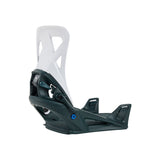 Burton Step On Binding 2025 - A black binding with a blue Burton logo on the side and a white Burton logo on the top.