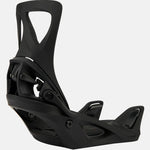 Burton Women's Step On Bindings 2025 - Black bindings with silver buckles and a sleek, modern design.