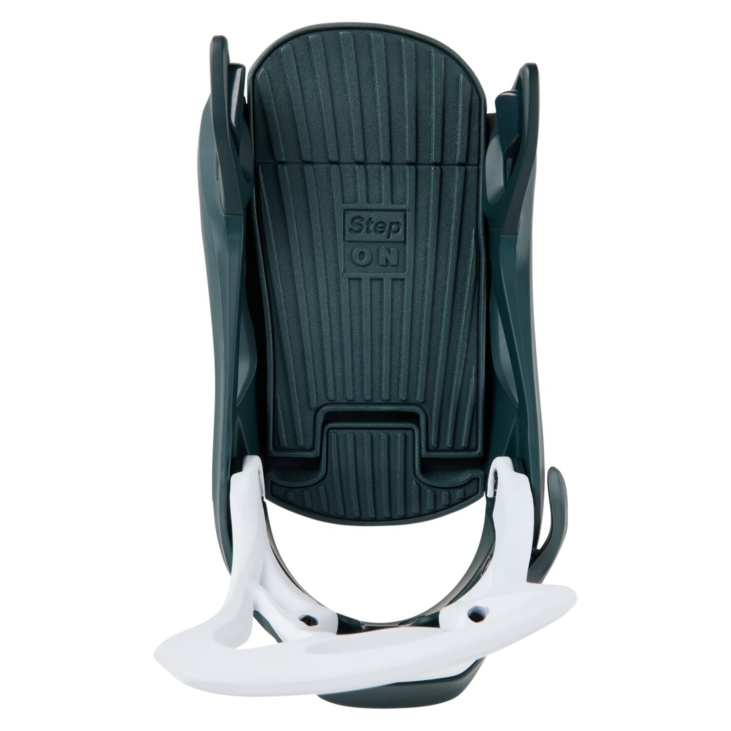 Burton Women's Step On Bindings 2025 - A black binding with a textured surface and raised ridges, featuring the words "Step ON" in embossed letters on top.