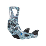 Burton Women's Step On Bindings 2025 - A pair of snowboard bindings with a sleek, modern design and a predominantly black color scheme.
