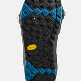 Burton Photon Step On Snowboard Boot 2025 - A black snowboard boot with a blue logo on the side and silver buckles.