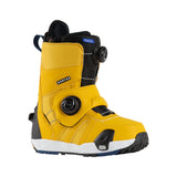 Burton Women's Felix Step On Snowboard Boot 2025 - A black and yellow snowboard boot with a blue label on top that says "Felix SO".