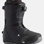 Burton Ruler Step On Boots 2025 - Black snowboard boots with white stitching and a black strap on the side.