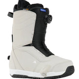 Burton Ruler Step On Boots 2025 - Black boots with white laces and a blue logo on top of the tongue.
