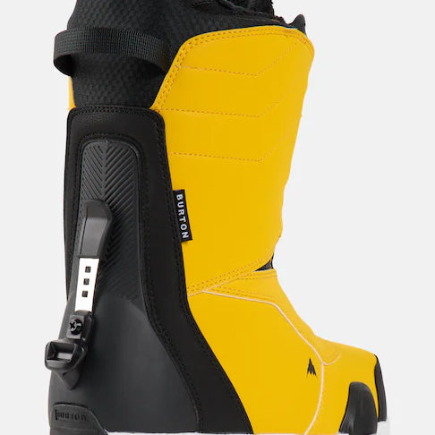 Burton Ruler Step On Boots 2025 - Black boots with white laces and a black strap on top.