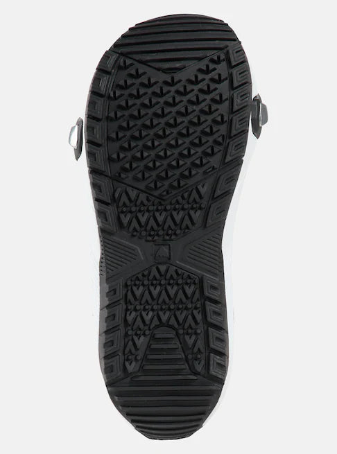 Burton Ruler Step On Boots 2025 - Black rubber sole with a textured tread pattern and ridges on the heel.