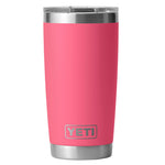 Yeti Rambler 20 oz. Tumbler with Magslider Lid - A stainless steel tumbler with a silver lid and a sliding closure mechanism.