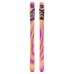 Salomon QST 100 Skis 2026 - A pair of skis with a black and white color scheme, featuring a distinctive logo on the top.