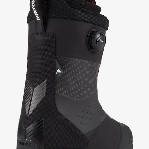 Burton Ion Boa Snowboard Boot 2025 - Black snowboard boot with a textured pattern on the side and a white logo near the top.