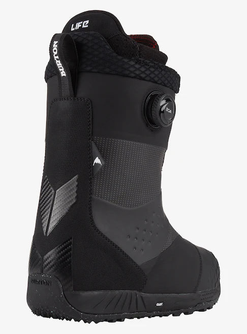 Burton Ion Boa Snowboard Boot 2025 - Black snowboard boot with a textured pattern on the side and a white logo near the top.