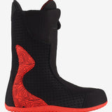 Burton Ion Boa Snowboard Boot 2025 - Black snowboard boot with red accents and a textured pattern on the side.