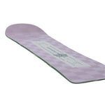 Arbor Women's Cadence Snowboard 2026 - A light purple snowboard with a geometric pattern and green edges.