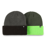 The 686 Boy's Two Tone Beanie 2-Pack has a two-tone design in black and green on a front view.