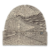 The 686 Women's Checkmate Beanie 2025 has a cream and black zebra striped pattern with a folded cuff.