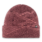 The 686 women's Checkmate beanie has a pink and black geometric pattern on a light pink background.
