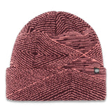 The 686 women's Checkmate beanie has a pink and black geometric pattern on a light pink background.