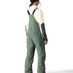 The 686 brand's Black Magic insulated bib snow pants are depicted in black with reflective details on the front and side view.