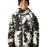 The 686 Boys' Hydra Insulated Jacket 2025 is predominantly black and white with a snowboarder in action on the front.