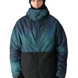 The 686 Foundation Insulated Jacket 2025 is predominantly teal with dark blue accents and black trim around the zippered front pockets.