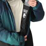 The 686 Foundation Insulated Jacket 2025 is primarily dark green with black accents and has an insulated hood.