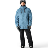The 686 Foundation Insulated Jacket is primarily blue and has an insulated hood.