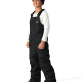 The 686 Boy's Frontier Insulated Bib 2025 is black with two front pockets and a zipper closure.