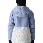 The 686 Girl's Athena Insulated Jacket 2025 in light blue has an insulated hood and is shown from the back.