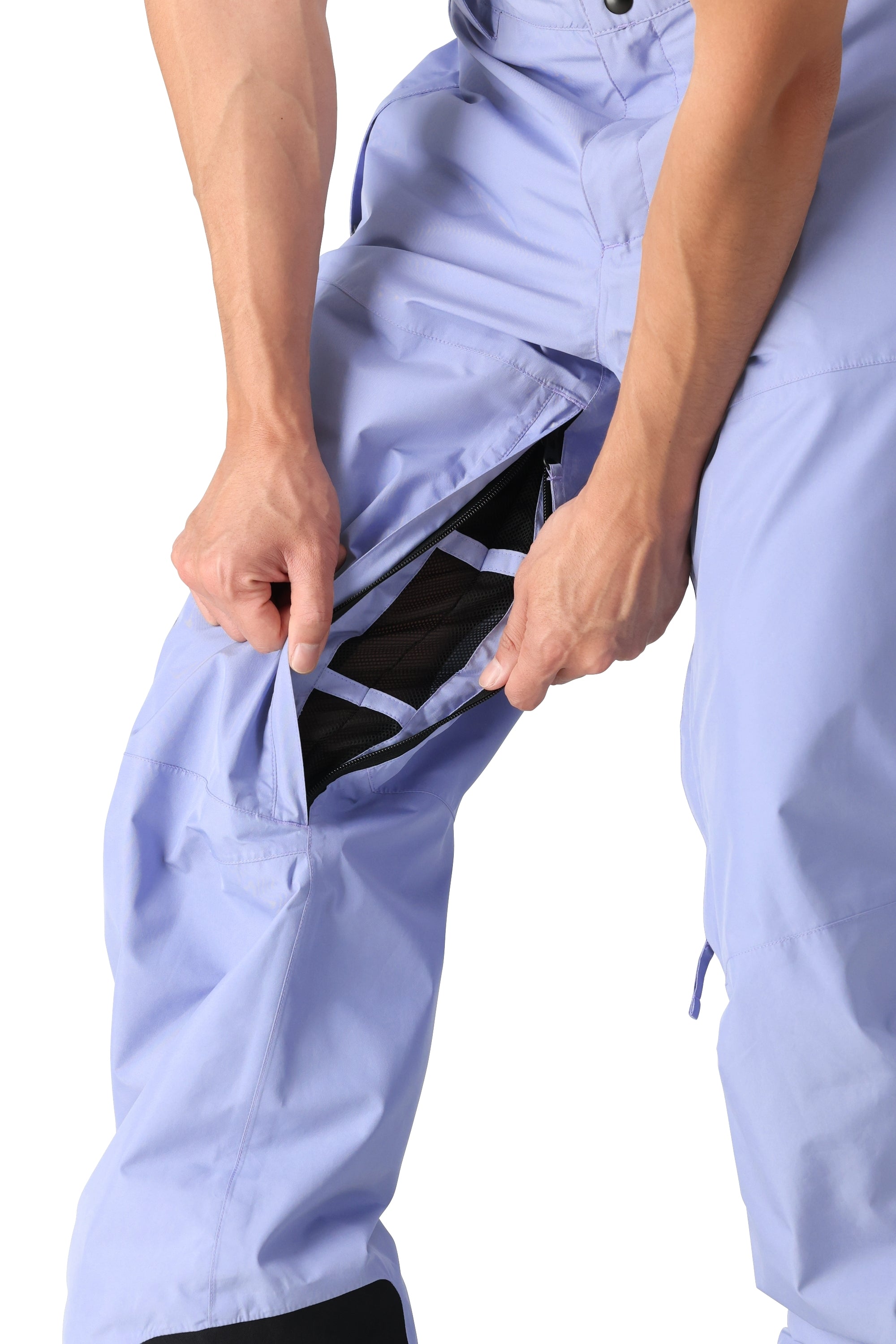 The 686 Men's GORE-TEX Core Shell Pant 2025 in this front view features light purple color and a black BOA dial.