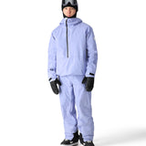 The 686 Men's GORE-TEX Core Shell Pant 2025 is light blue with a black zipper and two front zippered pockets.